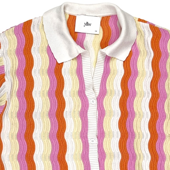 YLLW The Label Felix Knit Striped Mini Dress in Sorbet Size S/M - Picture 6 of 13